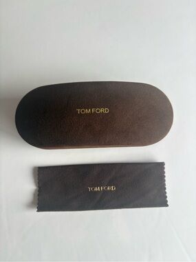 Tom Ford Brown Eyeglasses Sunglasses Case with Cleaning Cloth
